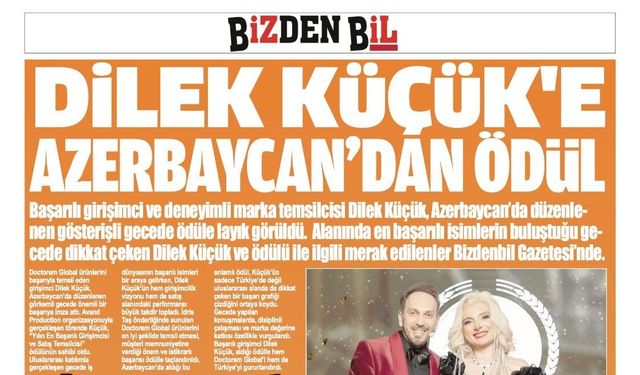 DİLEK KÜÇÜK'E AZERBAYCAN’DAN ÖDÜL