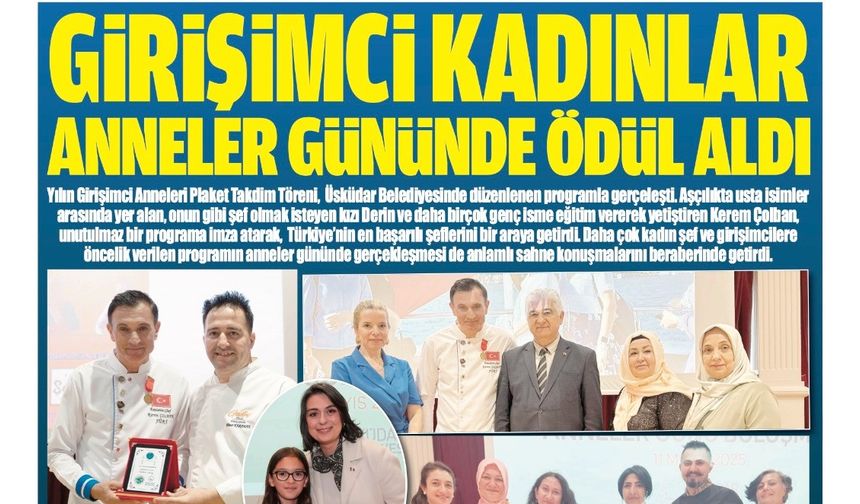 GİRİŞİMCİ KADINLAR, ANNELER GÜNÜNDE ÖDÜL ALDI