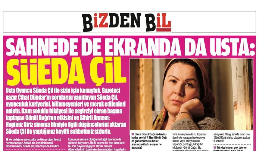 SAHNEDE DE EKRANDA DA USTA : SÜEDA ÇİL