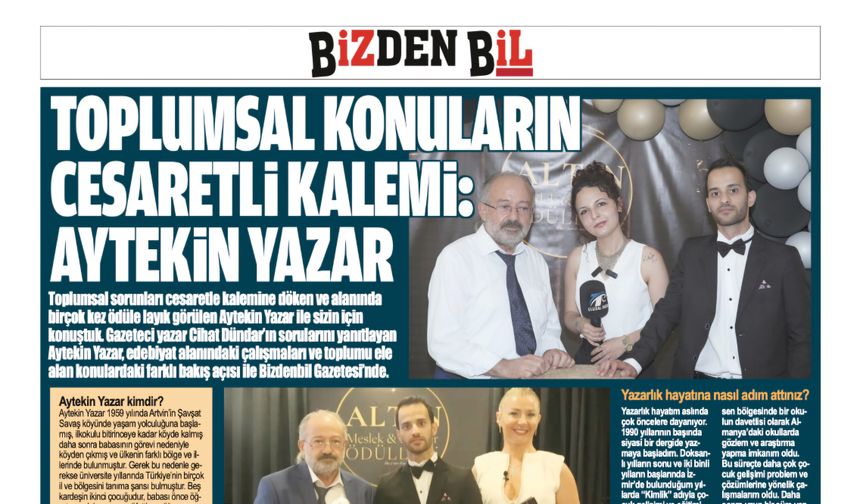 TOPLUMSAL KONULARIN CESARETLİ KALEMİ: AYTEKİN YAZAR