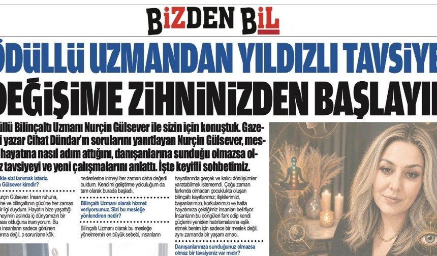 ÖDÜLLÜ UZMANDAN YILDIZLI TAVSİYE: DEĞİŞİME ZİHNİNİZDEN BAŞLAYIN