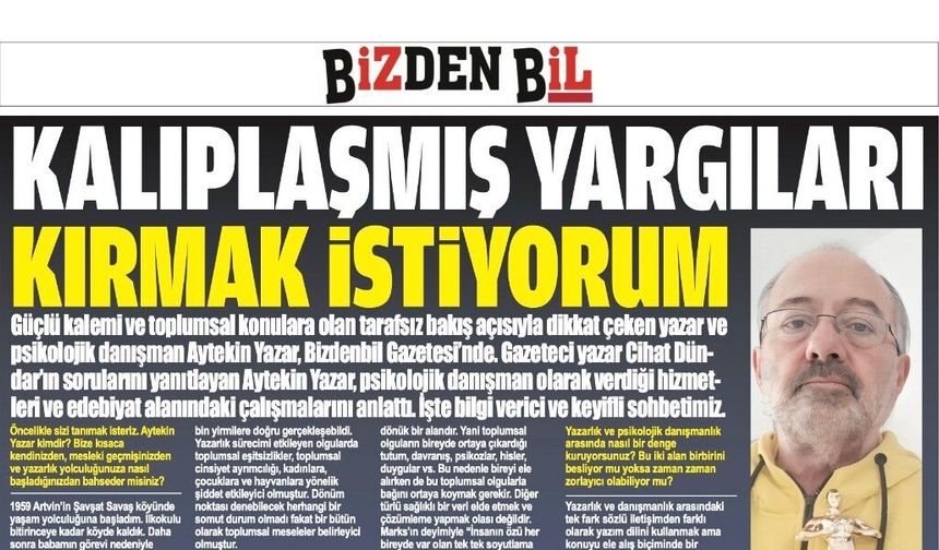 KALIPLAŞMIŞ YARGILARI KIRMAK İSTİYORUM